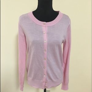 J Crew Light Pink Cardigan Sweater